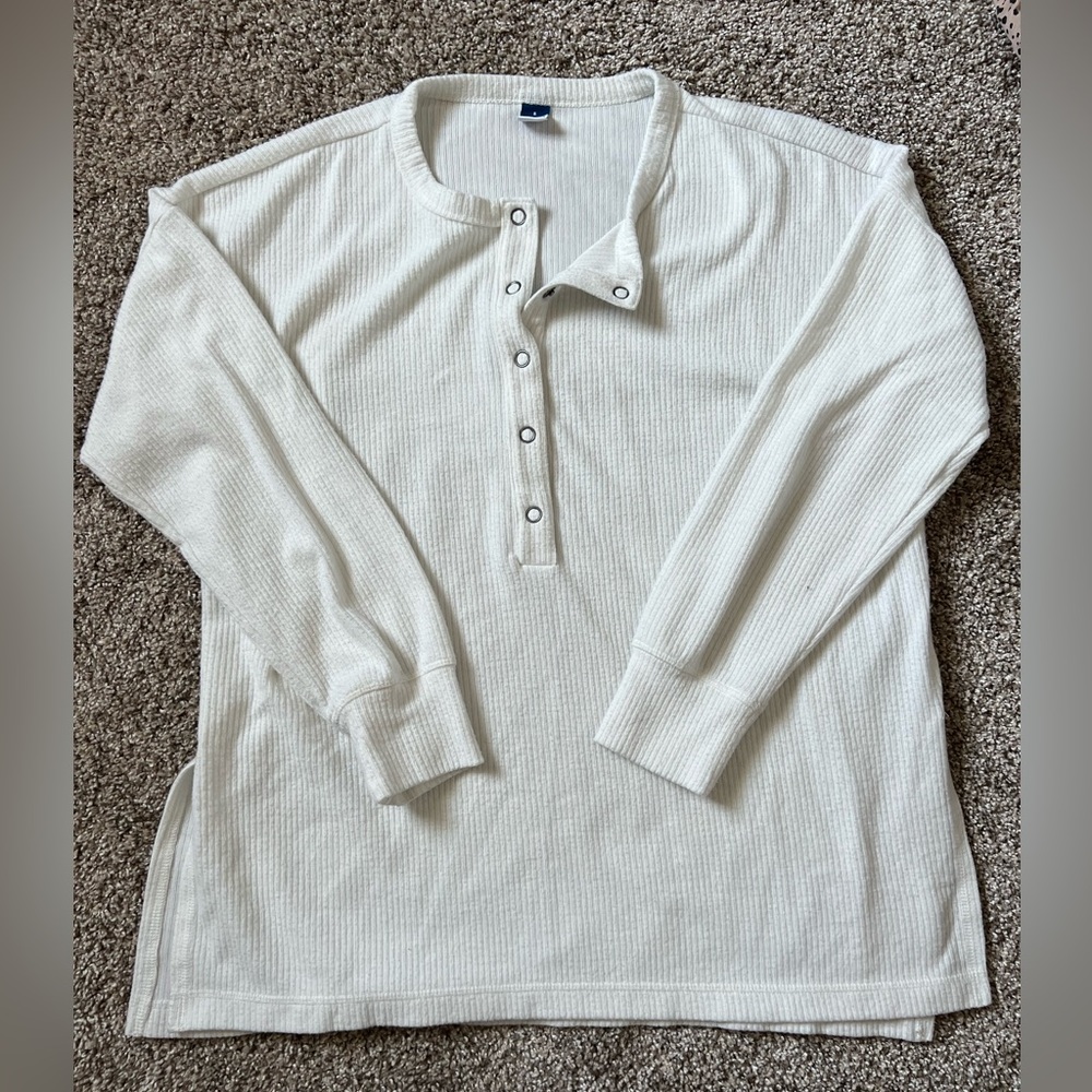 Old Navy Button Henley Ribbed Shirt